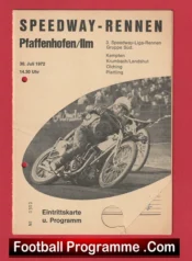 Germany Speedway Programme 1972 – German