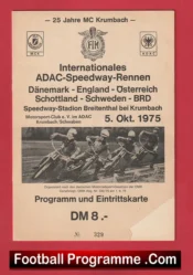 Germany Speedway Programme 1975 – German