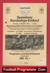 Germany Speedway Programme 1976 – German