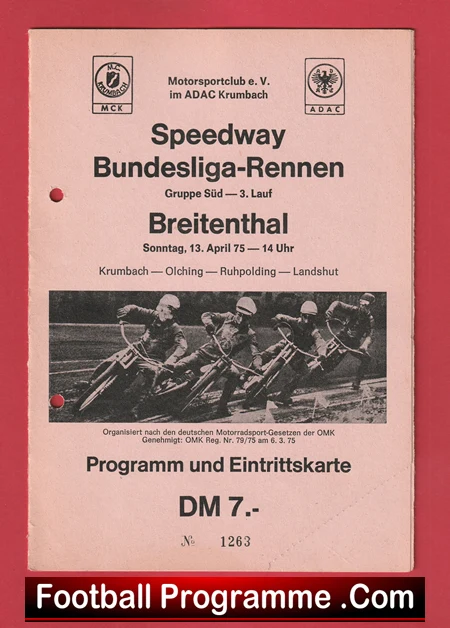 Germany Speedway Programme 1975 - German - Image 2