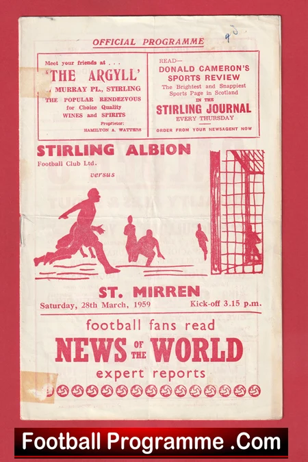 Stirling Albion v St Mirren 1959 - 1950s Scotland - Image 2