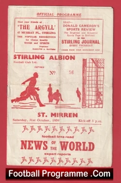 Stirling Albion v St Mirren 1959 - 1950's Scotland