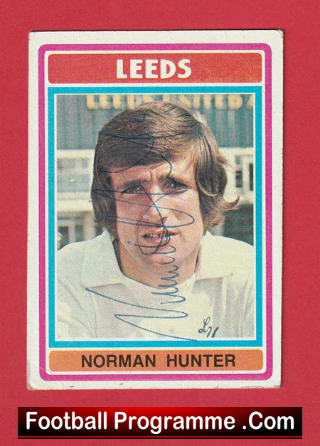 Leeds United Norman Hunter Autographed Signed Football Card - Image 2