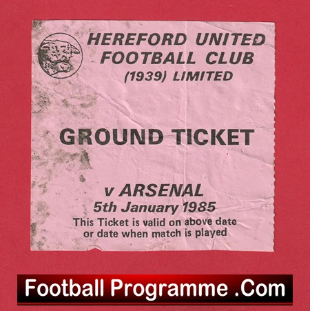 Hereford United v West Ham United 1985 - Two Football Tickets - Image 3