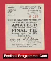 Bishop Auckland v Wycombe Wanderers 1954 – Ticket Amateur Cup Final