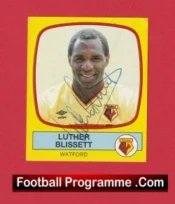 Watford Luther Blissett Autograph Signed Panini Sticker