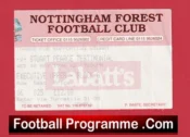 Stuart Pearce Testimonial Benefit Match Ticket Nottingham Forest 1996