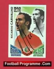 Portugal Ricardo Carvalho Autographed Signed Football Card