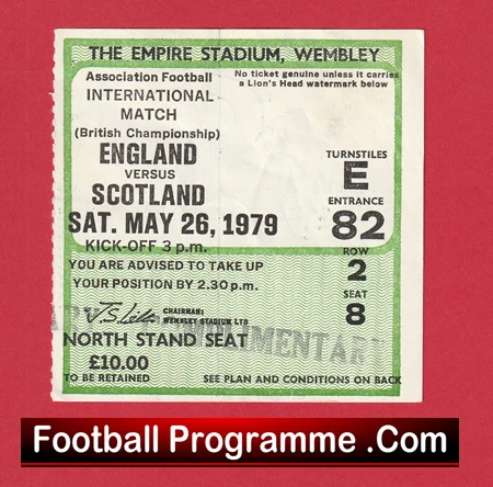 England v Scotland 1979 - Match Ticket - Image 2