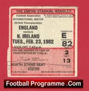 England v Northern Ireland 1982 – Match Ticket