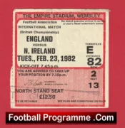 England v Northern Ireland 1982 – Match Ticket