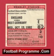 England v Germany 1982 – Match Ticket