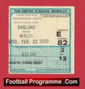 England v Wales 1983 – Football Match Ticket