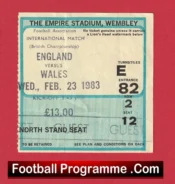 England v Wales 1983 – Football Match Ticket