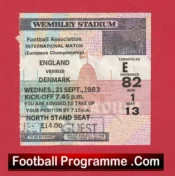 England v Denmark 1983 – Football Match Ticket