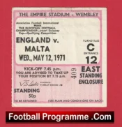 England v Malta 1971 – Match Ticket
