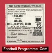 England v Wales 1979 – Football Match Ticket