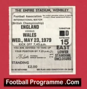 England v Wales 1979 – Football Match Ticket