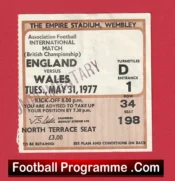 England v Wales 1977 – Football Match Ticket