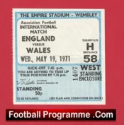 England v Wales 1971 – Football Match Ticket