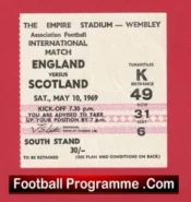 England v Scotland 1969 – Football Match Ticket