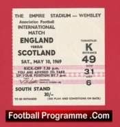 England v Scotland 1969 – Football Match Ticket