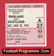 England v Scotland 1971 – Football Match Ticket