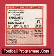 England v Scotland 1973 – Football Match Ticket