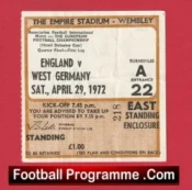 England v Germany 1972 – Football Match Ticket
