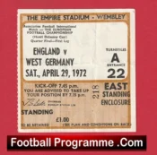 England v Germany 1972 – Football Match Ticket