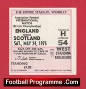 England v Scotland 1975 – Football Match Ticket