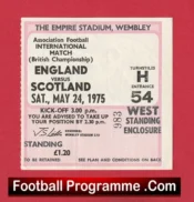 England v Scotland 1975 – Football Match Ticket