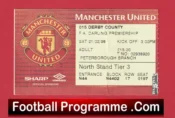 Manchester United v Derby County 1998 – Ticket Man Utd