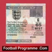 Manchester United v Brighton Hove Albion 1983 – FA Cup Final Match Ticket (Copy)