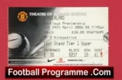 Manchester United v Sunderland 2006 – Football Ticket