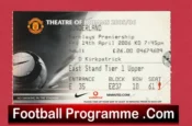 Manchester United v Sunderland 2006 – Football Ticket