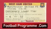 West Ham United v Manchester United 2006 – Match Ticket