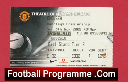 Manchester United v Chelsea 2005 - Football Ticket - Image 2