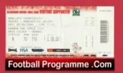 Blackburn Rovers v Manchester United 2004 – Match Ticket