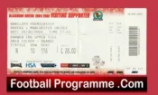 Blackburn Rovers v Manchester United 2004 – Match Ticket