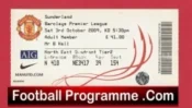 Manchester United v Sunderland 2009 – Football Ticket Man Utd