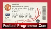 Manchester United v Sunderland 2009 – Football Ticket Man Utd