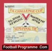 Manchester United v Oldham Athletic 1994 – Semi Final Match Ticket