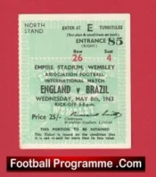 England v Brazil 1963 – Football Match Ticket