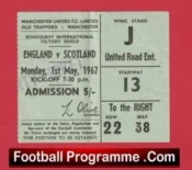 England v Scotland 1967 – Match Ticket