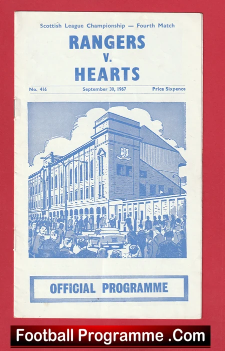 Glasgow Rangers v Heart Of Midlothian Hearts 1967 Alex Ferguson - Image 2