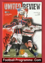 Manchester United v Leeds United 1998 Signed Beckham + Sherinagham