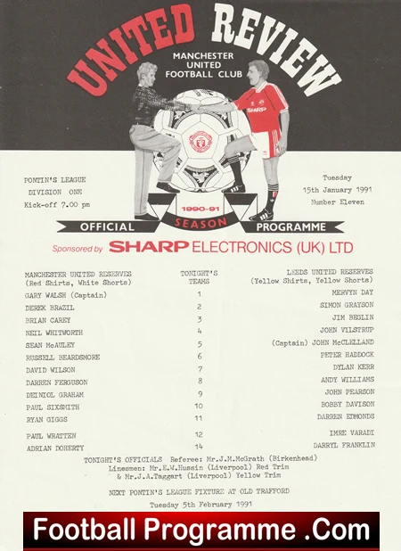 Manchester United v Leeds United 1991 - Ryan Giggs Reserves Match - Image 2