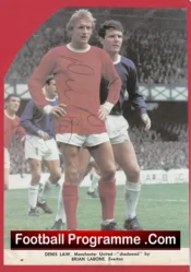 Manchester United Denis Law Autograph Signed Photograph Man Utd 1970s