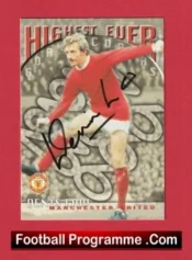 Manchester United Denis Law Autograph Signed Football Card Man Utd